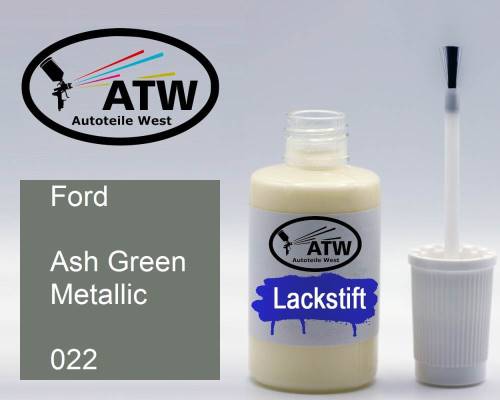 Ford, Ash Green Metallic, 022: 20ml Lackstift, von ATW Autoteile West.